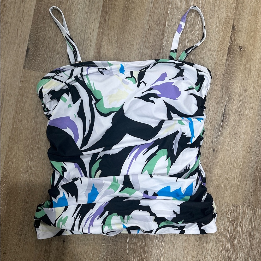 Ocean blue Multicolor Spaghetti Strap Top - can make strapless - medium